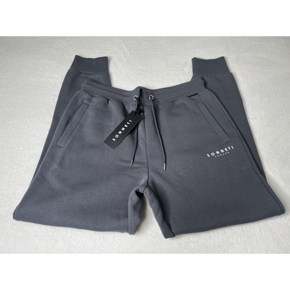 Sonneti London Reflective Logo Jogger Mens Gray Athletic Relaxed Sweatpants Sz L - Picture 1 of 11